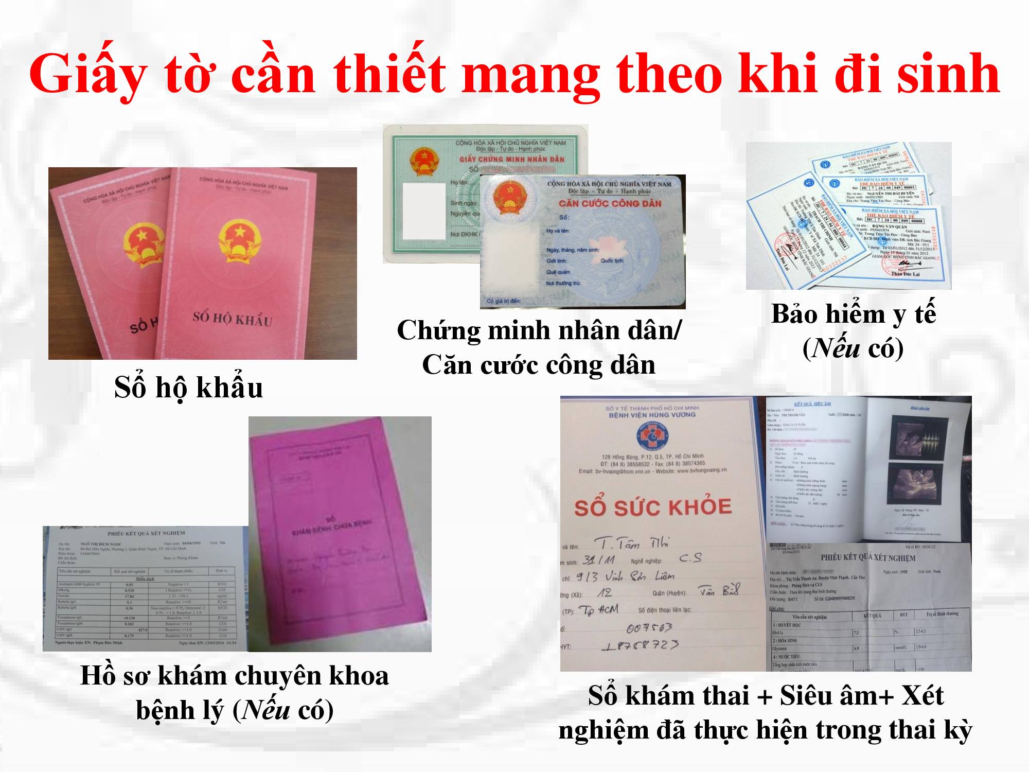 Giấy tờ cũng quan trọng lắm nhé các mẹ bầu